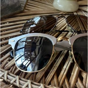 2 pairs of Ray Ban Sunglasses, aviator and wayfarer style
